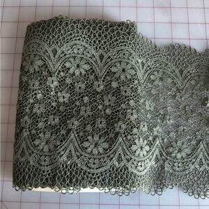 Olive Green Lace Trim